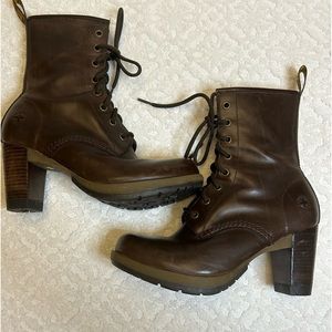 Dr. Martens Darcie Women 9 US 41 EU Brown Leather Lace Heeled Ankle Boots VTG.